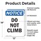 Signmission Do Not Climb, 12 in W x Rectangle, Vinyl Decal OS-2PACK-NS-D-1218-V-11118 - alternate 6
